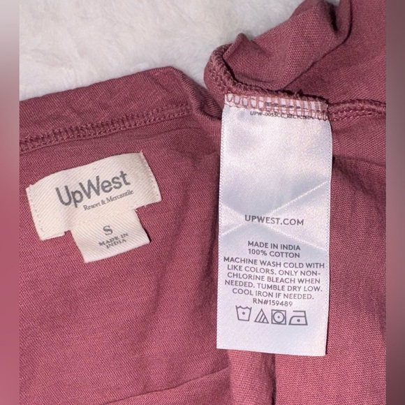 UpWest Dusty Rose Dolman Sleeves Peplum Pullover Cotton Blouse Sz: Small - Picture 5 of 6